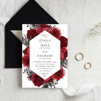 Red Floral & Black Wedding