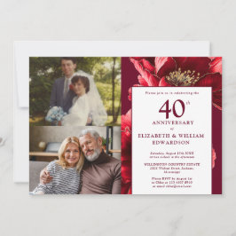 Convites Red Floral, então, e agora 40 anos 2 Foto