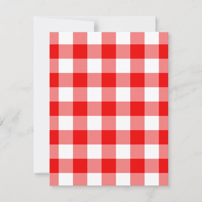 Convites Red Gingham (Frente)