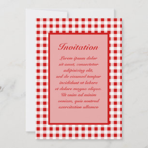 Convites Red Gingham + Cor Personalizada