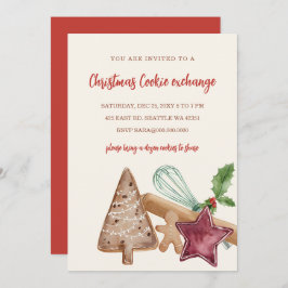 Convites Red Green Festive Cookie Exchange Christmas Party