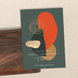 Convites Red Green Modern Abstrato Business Folidy Party