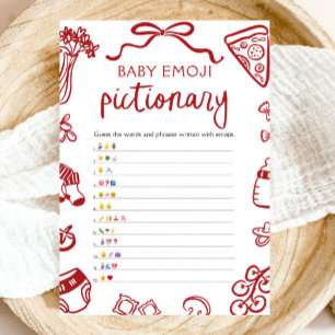 Convites Red Hand Desenhou Bebê Italiano Emoji Pictionary G