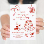 Convites Red Hand Drawn 21 rua, 40th, 50th, Aniversário<br><div class="desc">Convite de aniversário,  celebração desenhada à mão,  convite colorido escrito à mão,  ilustração de coquetéis,  convite para aniversário de 30 anos de cartão branco,  Convite para Cocktail Desenhado à Mão,  30,  40º,  50º,  50º,  Convite de Aniversário, </div>