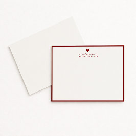 Convites Red Heart Valentine’s Day Note Card