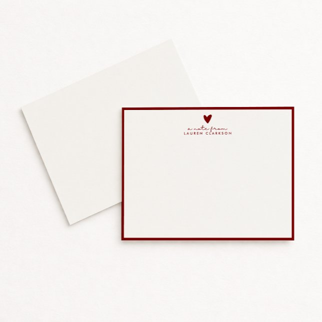 Convites Red Heart Valentine’s Day Note Card (Criador carregado)