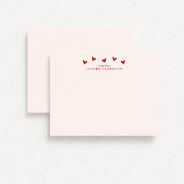 Convites Red Hearts Valentine’s Day Note Card