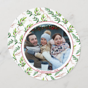 Convites Red Holly deixa Feriado de Foto da Família Natal