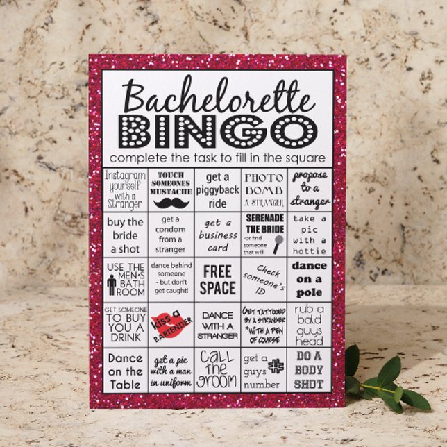 Convites Red Hot Bachelorette Bingo, Jogo da Festa, Desafio (Criador carregado)
