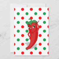 Red Hot Pepper Diva Red Green Bolinhas Invitati