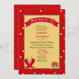 Convites Red Hot Peppers 70 Aniversário