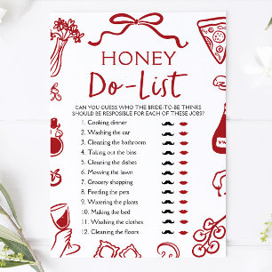 Convites Red Italiana Amore Honey Do List Game