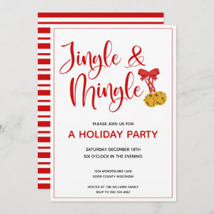 Convites Red Jingle e Mingle Holiday Party