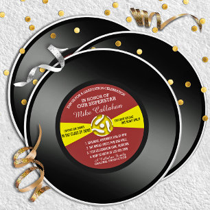 Convites Red Label Vinyl 45 Record Festa de formatura