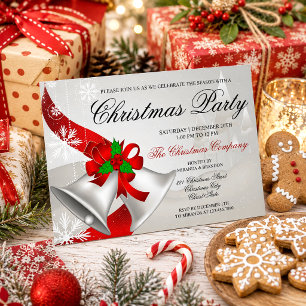 Convites Red Loop Silver Bels de Natal Corporativo