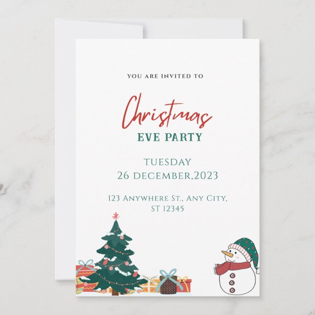 Convites Red Merry Christmas (Frente)