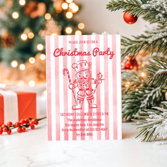 Convites Red Nutcracker Christmas Party (Criador carregado)