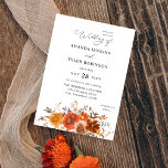 Convites Red & Orange Fall Floral 2 Casamento<br><div class="desc">Encontrem seus convidados para o casamento com seus Convites Florais de Casamento Vermelho e Laranja.</div>