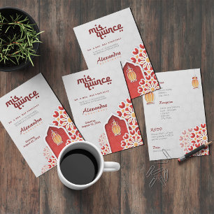 Convites Red Orange Yellow Flower Arabe Night Quinceañera