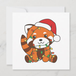Convites Red Panda Christmas Animais de inverno Red Pandas