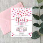 Convites Red Pink Hearts Flirty Thirty 30th Birthday Party<br><div class="desc">This is a red and pink hearts themed Flirty Thirty 30th Birthday Party Invite. This is perfect for a Valentine's Day themed b-day party or a love theme.

30th birthday,  thirtieth bday,  birthday celebration,  red pink birthday party ideas,  flirty thirty,  birthday party for girl,  girly birthday party</div>