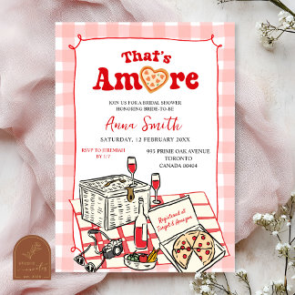 Convites Red Pink Italian Picnic That's Amore Bridal Shower