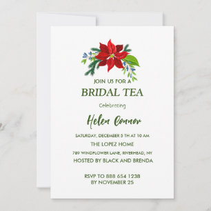 Convites Red Poinsettia Bridal Tea
