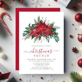 Convites Red Poinsettia Floral Brunch