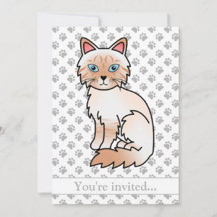 Convites Red Point Tabby Birman/Ragdoll Cat Festa de aniver