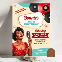 Red Polkadot Retro Pin Up Girls Adulto Aniversário