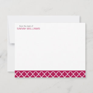 Convites Red Quatrefoil Obrigado Notas