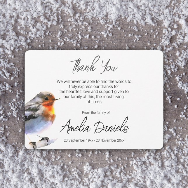 Convites Red Robin Funeral Thank You Card (Criador carregado)