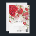 Convites Red Roses & Babys Breath Elegant Floral Wedding<br><div class="desc">Thank You Card. Check out other items in this matching suite.</div>