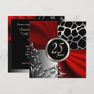 Convites Red Satin e Silver 25 anos