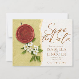 Convites Red Seal Save the Wedding Date Invitation