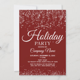 Convites Red Silver String Luzes Corporativas Feriado