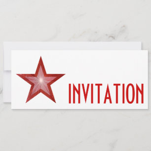 Convites Red Star 'INVITATION' branco longo
