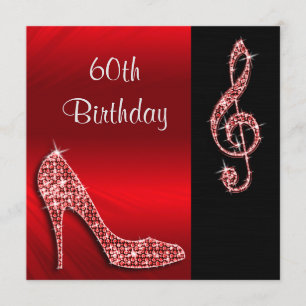 Convites Red Stiletto e Treble Cleft 60º Aniversário