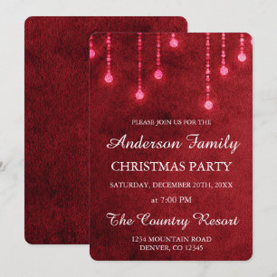 Convites Red String Light Annual Christmas Party