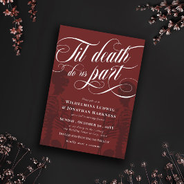 Convites Red Til Death Nos Part Skeleton Gótico Casamento