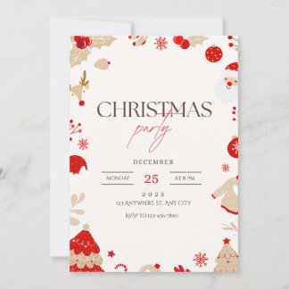 Convites Red Truck  Christmas Holiday Party Invitation