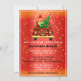 Convites Red Truck Felry Árvore de Natal Brunch Jante Verme