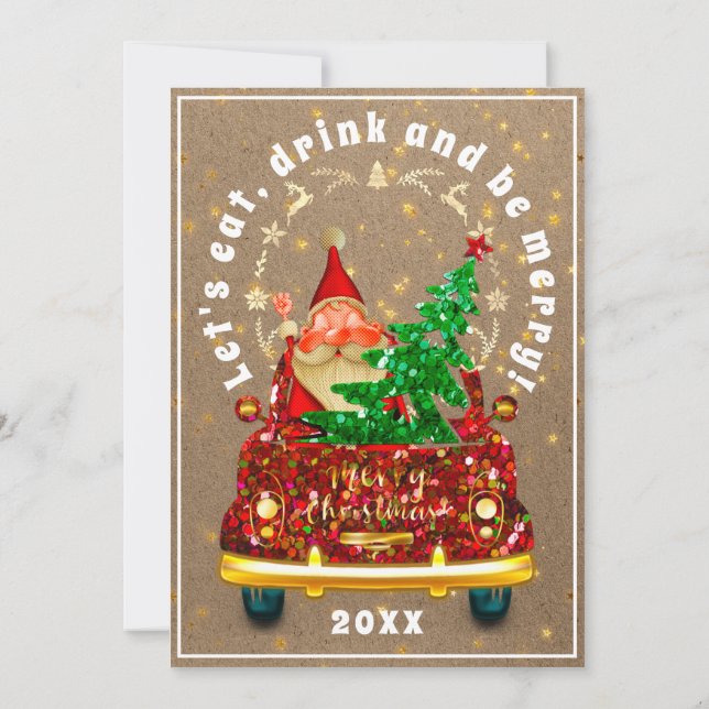 Convites Red Truck Felry Árvore de Natal Brunch Janto RETI (Verso)
