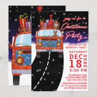 Red Van Reindeer de Natal Apresenta Festa de Neve