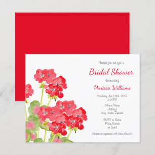 Convites Red Watercolor Geraniums 2