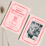 Convites Red Whimsical Funky Vermelho Rosa Quirky 30. º Ani<br><div class="desc">Quirky Hand Drawn Funky Cheers 30º Aniversário</div>