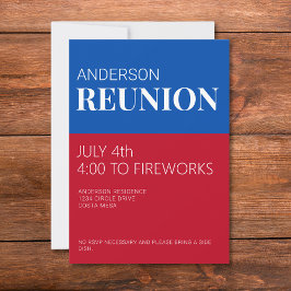 Convites Red White Blue Family Reunion Invitation