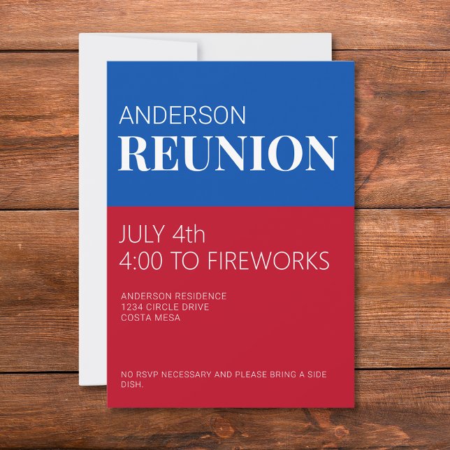 Convites Red White Blue Family Reunion Invitation (Criador carregado)