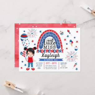 Convites Red White Blue Pequena Senhorita Independente Aniv