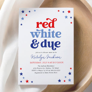 Convites Red White e due 4 de julho Chá de fraldas